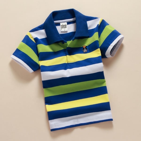 Wholesale stripe  leisure cotton polo shirt for boys