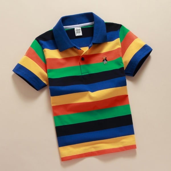 Wholesale stripe  leisure cotton polo shirt for boys