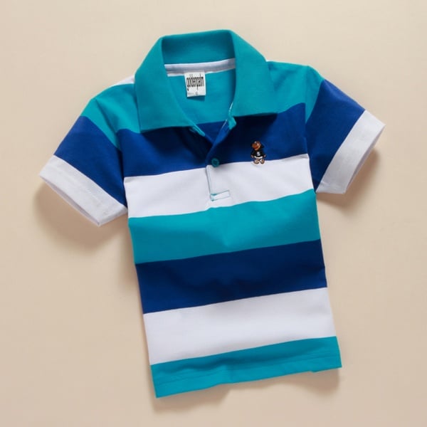 Wholesale stripe  leisure cotton polo shirt for boys