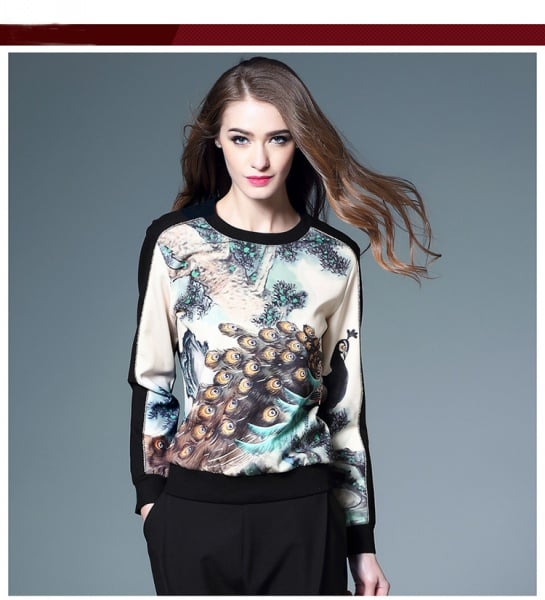100%cotton women printing sweat shirt.