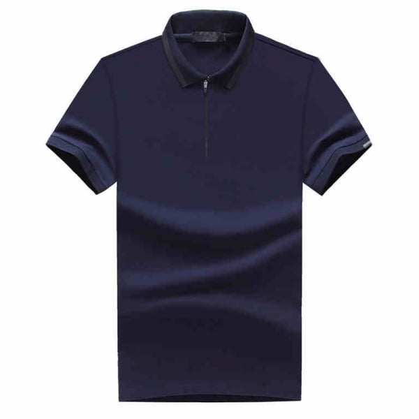 Custom made buttonless zipper collar polo shirt