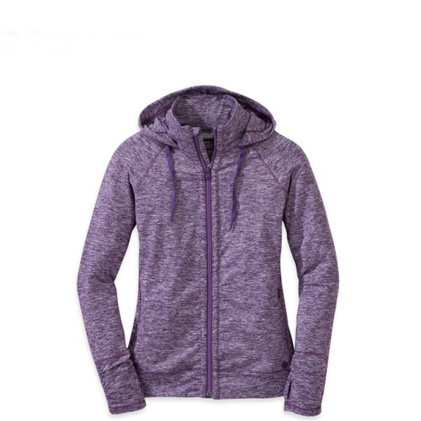 Cotton full zipper women hoodies with draw string