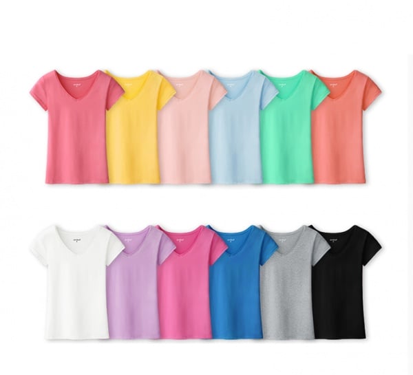 Wholesale Women Girl v neck t-shirt