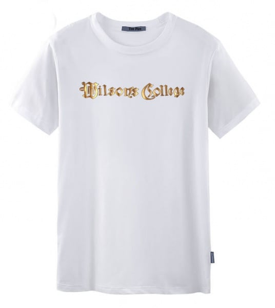 Foil Print Cotton Basic T Shirt With Custom Logo