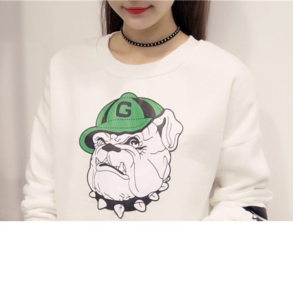 white sweatshirt