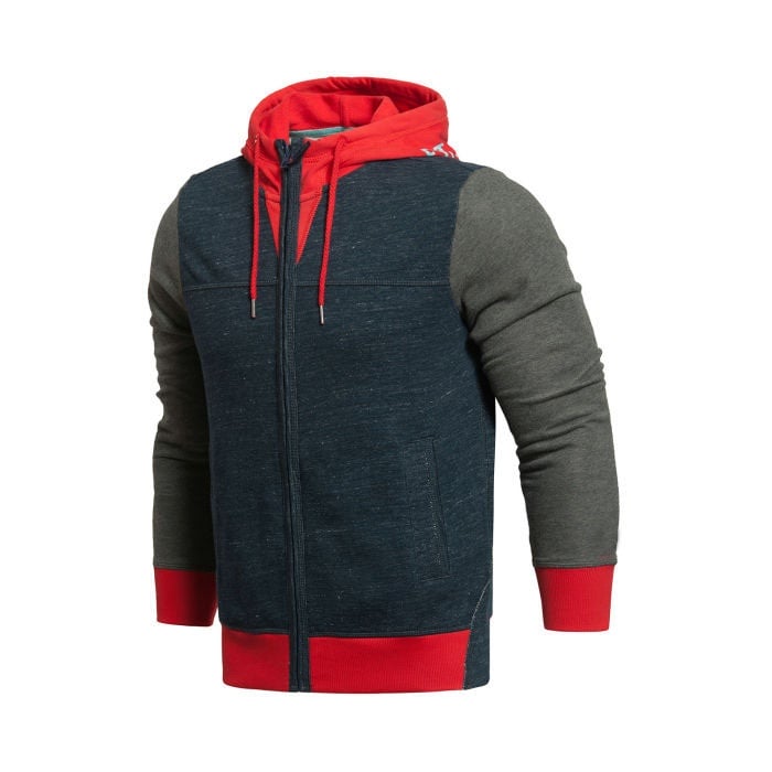 men workout spliced hood zipper up printing design a hoodies