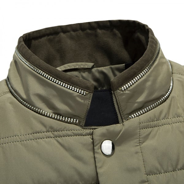Mens light color cotton-padded long winter coats